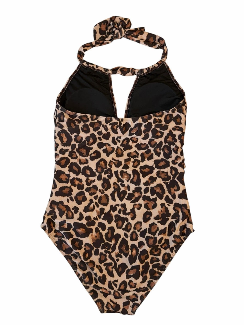 Aqua Eve Leopard Halter One-Piece Swimsuit - Brown - Picture 3 of 4